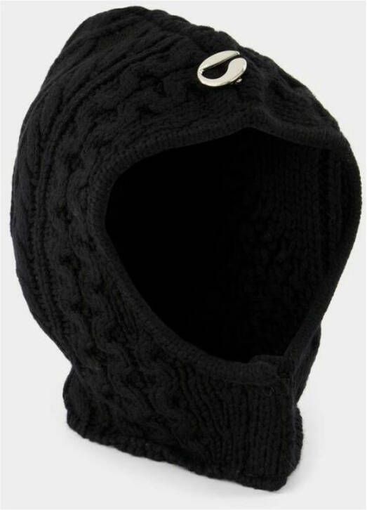 Coperni Brei balaclava -kabel in zwarte wol Zwart Dames