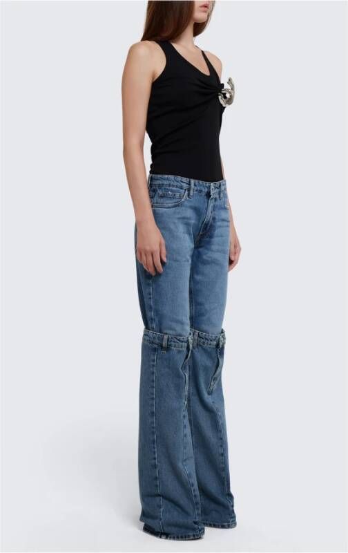 Coperni Stijlvolle Open Knee Denim Jeans Blue Dames