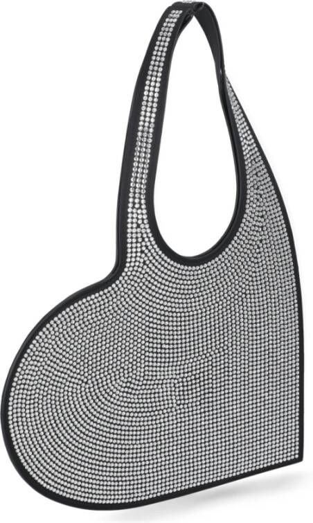 Coperni Zwarte Hartvormige Strass Handtas Zwart Dames
