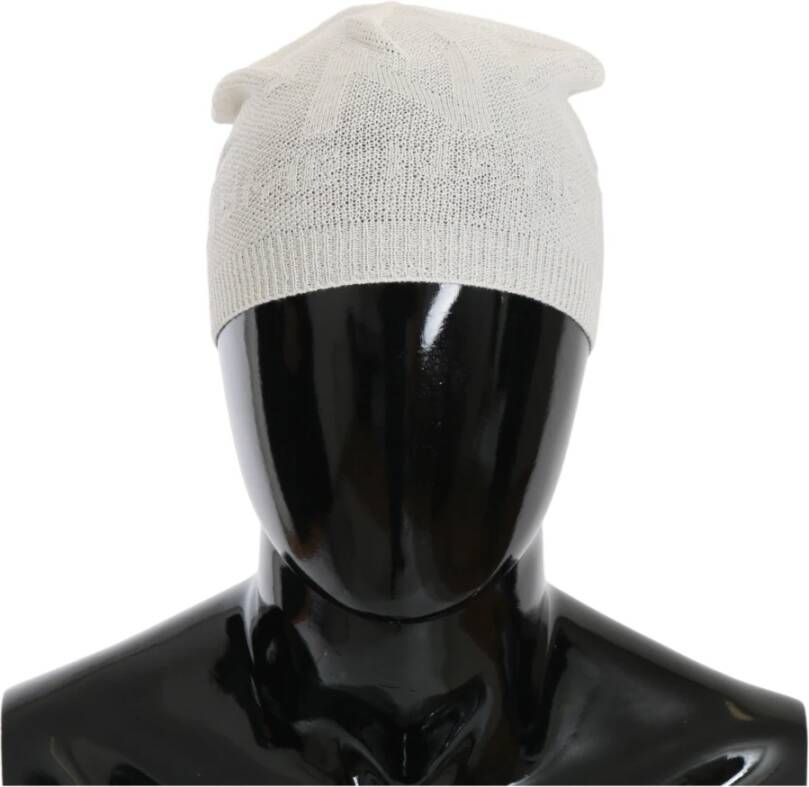 Costume National Witte Wolmix Beanie Hoed Wit Dames