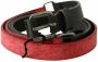 Costume National Roodbruin Leren Taille Riem met Zilveren Logo Gesp Brown Unisex - Thumbnail 2