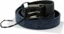 Costume National Zwart Blauw Leren Zilveren Logo Riem Black Unisex - Thumbnail 2