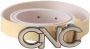 Costume National Beige Leather Pink Letter Logo Belt Beige Unisex - Thumbnail 2