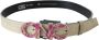 Costume National Italiaanse Leren Mode Riem met Logo Detail Beige Dames - Thumbnail 2