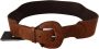 Costume National Elegante Bruine Leren Riem Mode Brown Unisex - Thumbnail 3