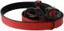 Costume National Red Reversible Leather Logo Belt Rood Unisex - Thumbnail 2