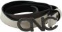 Costume National White Black Leather Letter Logo Buckle Belt Wit Dames - Thumbnail 3