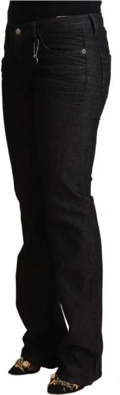 Costume National Black Cotton Low Waist Skinny Jeans Zwart Dames
