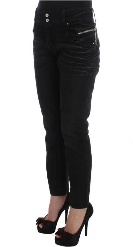 Costume National Black Cotton Slouchy Slims Fit Jeans Zwart Dames