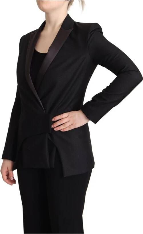 Costume National Black Long Sleeves Double Breasted Jacket Zwart Dames