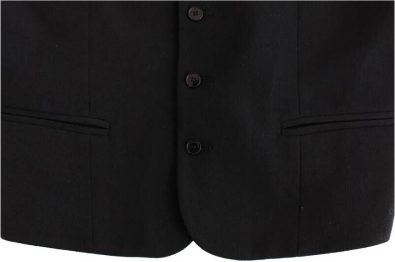 Costume National Black wool blend casual vest Zwart Heren