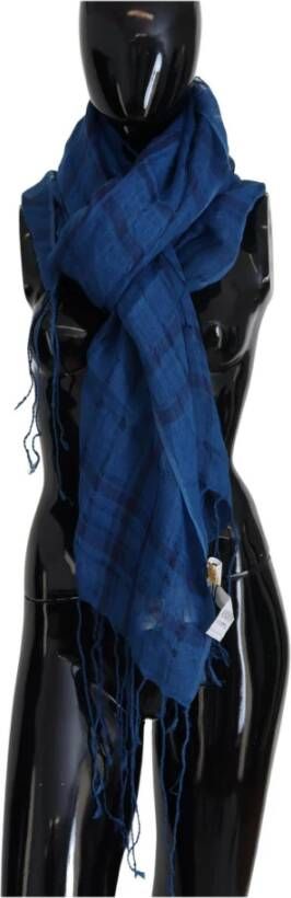 Costume National Blauw Geruit Frans Sjaal Blauw Dames