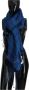 Costume National Blauw Geruit Linnen Sjaal met Franjes Blue Unisex - Thumbnail 2