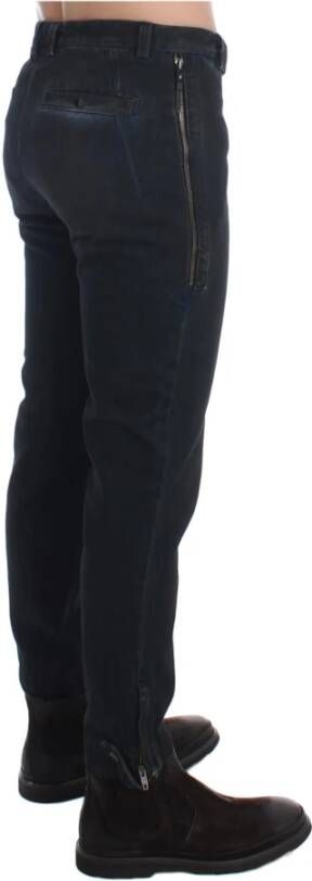Costume National Blue Cotton Slim Pants Denim Jeans Blauw Heren