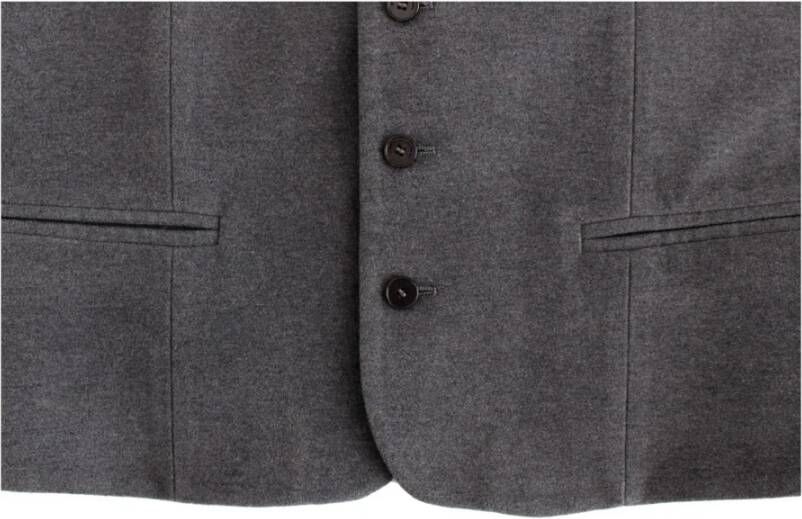 Costume National Gray cotton blend casual vest Grijs Heren