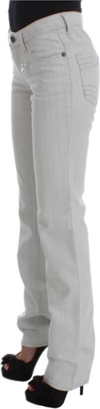 Costume National Gray Cotton Slim Fit Bootcut Jeans Grijs Dames