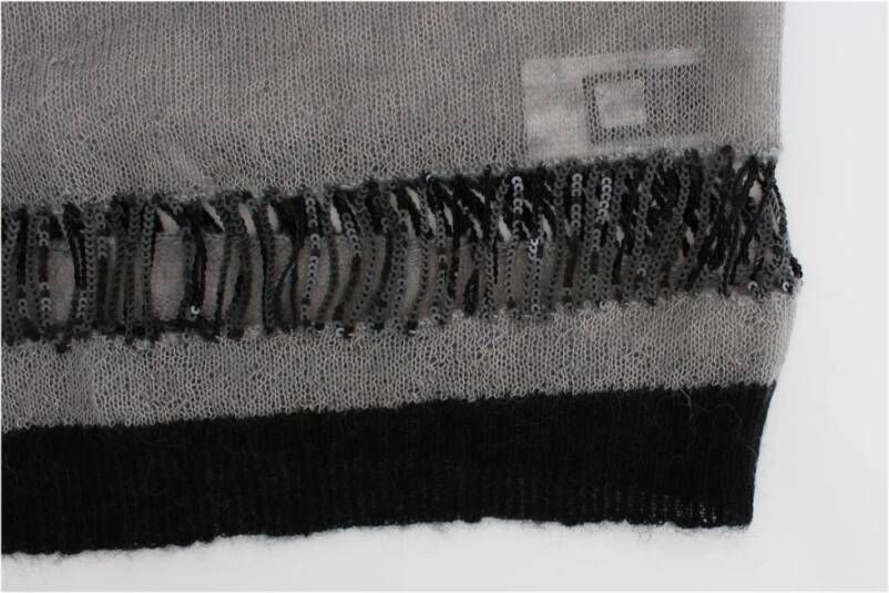 Costume National Gray embellished asymmetric sweater Grijs Dames