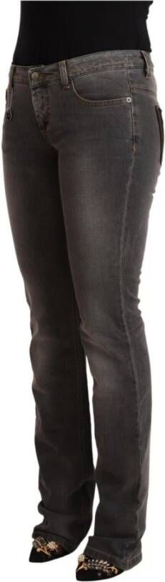 Costume National Gray Washed Low Waist Straight Denim Jeans Grijs Dames