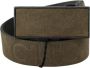 Costume National Green Leather Velvet Buckle Waist Army Belt Green Unisex - Thumbnail 2