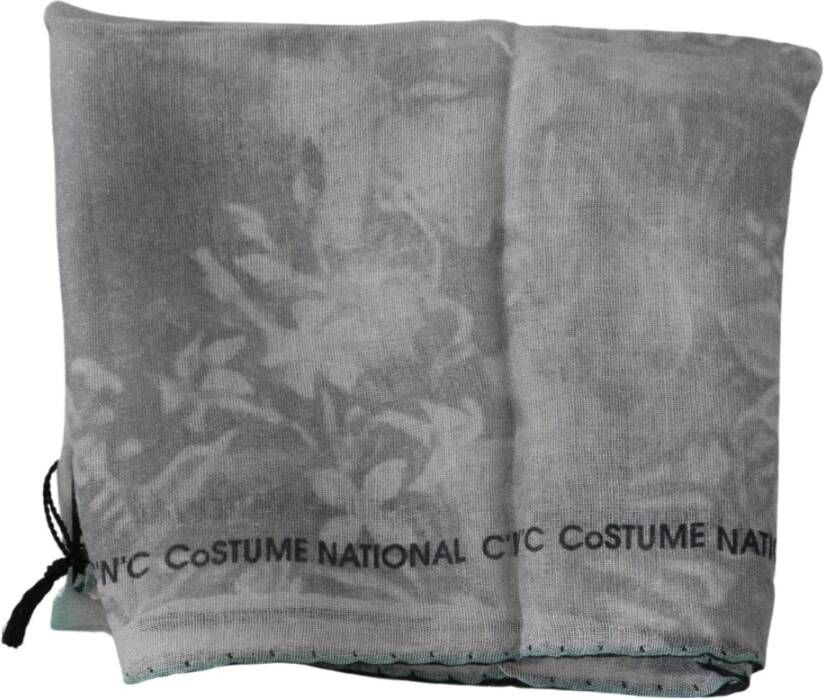 Costume National Grijze Zijden Shawl Foulard Wrap Sjaal Grijs Dames