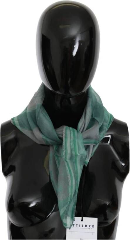 Costume National Groene Zijden Sjaal met Logo Details Groen Dames