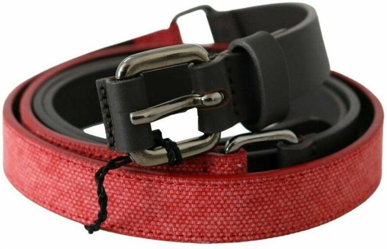 Costume National Lederen zilveren logo gesp taille riem Rood Heren