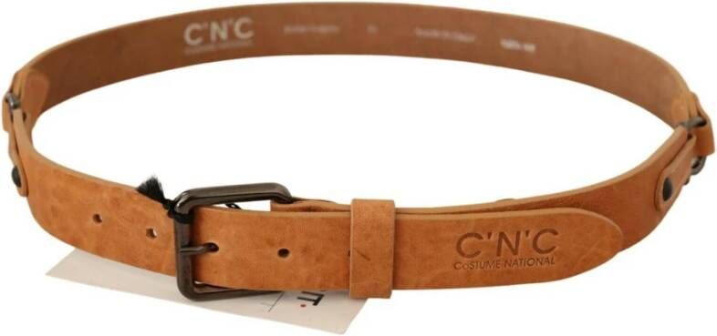 Costume National Light Brown Buckle Waist Belt Bruin Unisex
