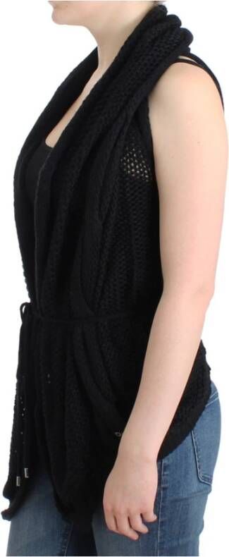 Costume National mouwloos gebreide Cardigan Black Dames