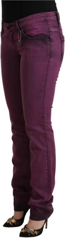 Costume National Purple Cotton Stretch Slim Fit Denim Jeans Paars Dames