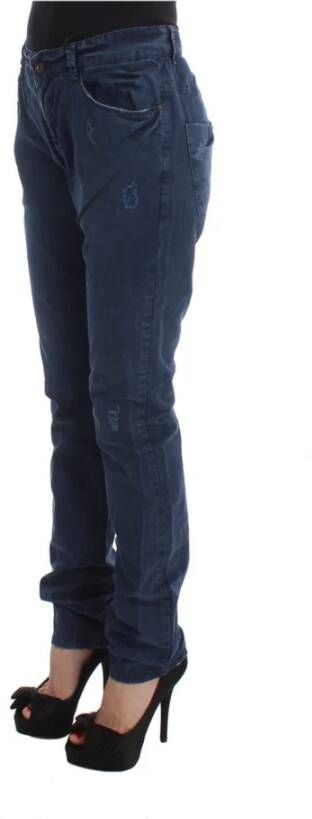Costume National Regular Fit Blauwe Jeans met Rits en Knoopsluiting Blauw Dames