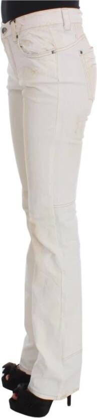 Costume National White Cotton Slim Fit Bootcut Jeans Wit Dames