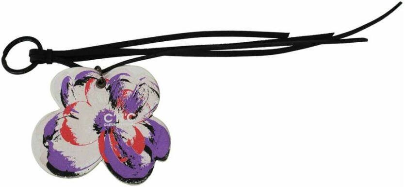 Costume National Kostuumationaal wit lederen vlinder Logo Keyring CNC Keychain Wit Dames
