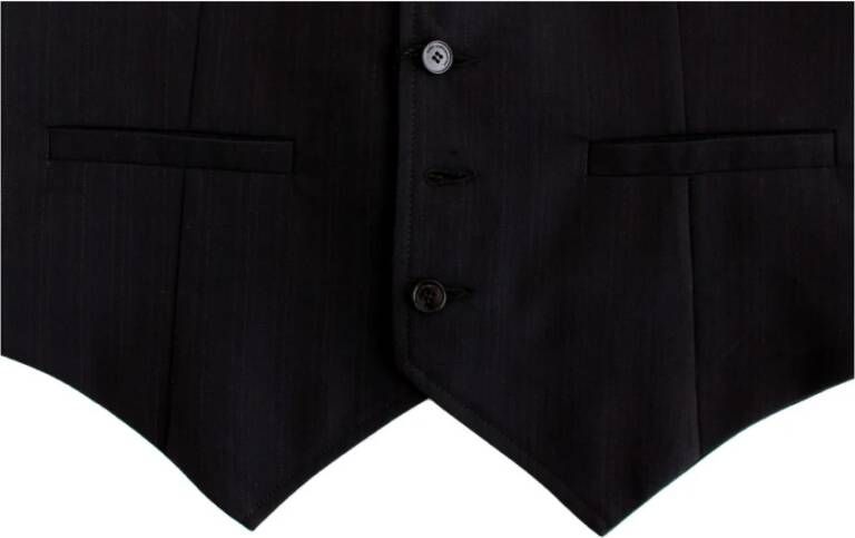 Costume National Zwart Gestreept Casual Vest Zwart Heren