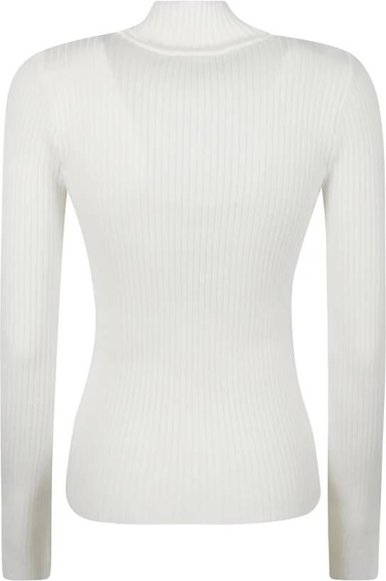 Courrèges Cirkel Mockneck Rib Gebreide Trui Wit Dames