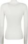 Courrèges Cirkel Mockneck Rib Gebreide Trui White Dames - Thumbnail 2