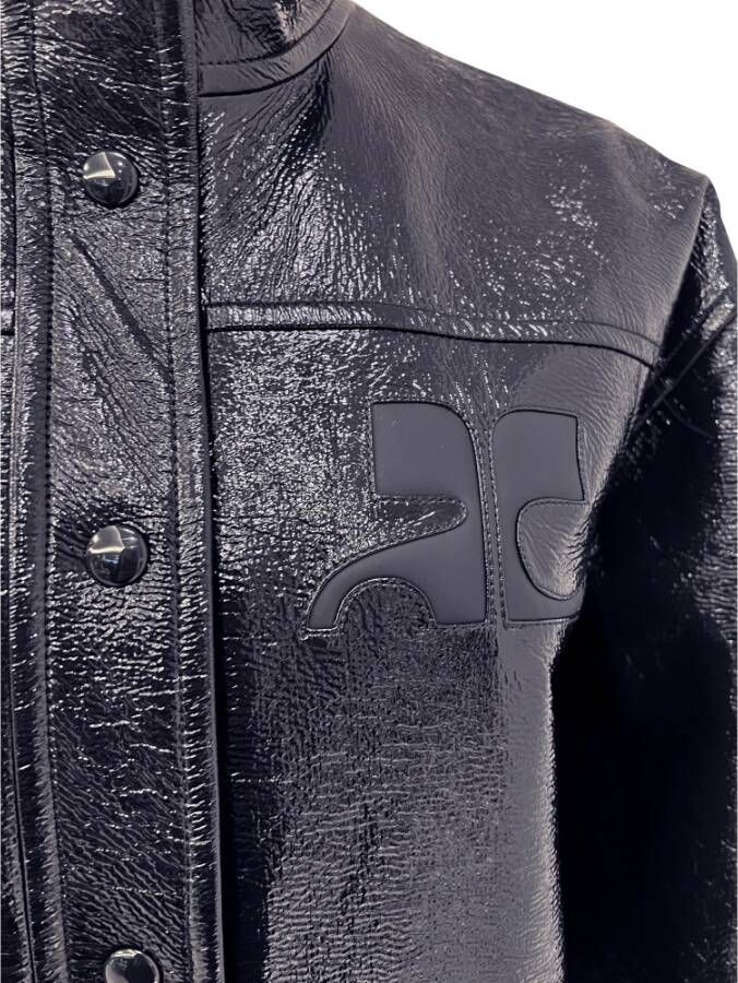 Courrèges Donkerblauwe jas met futuristische silhouet Black Dames