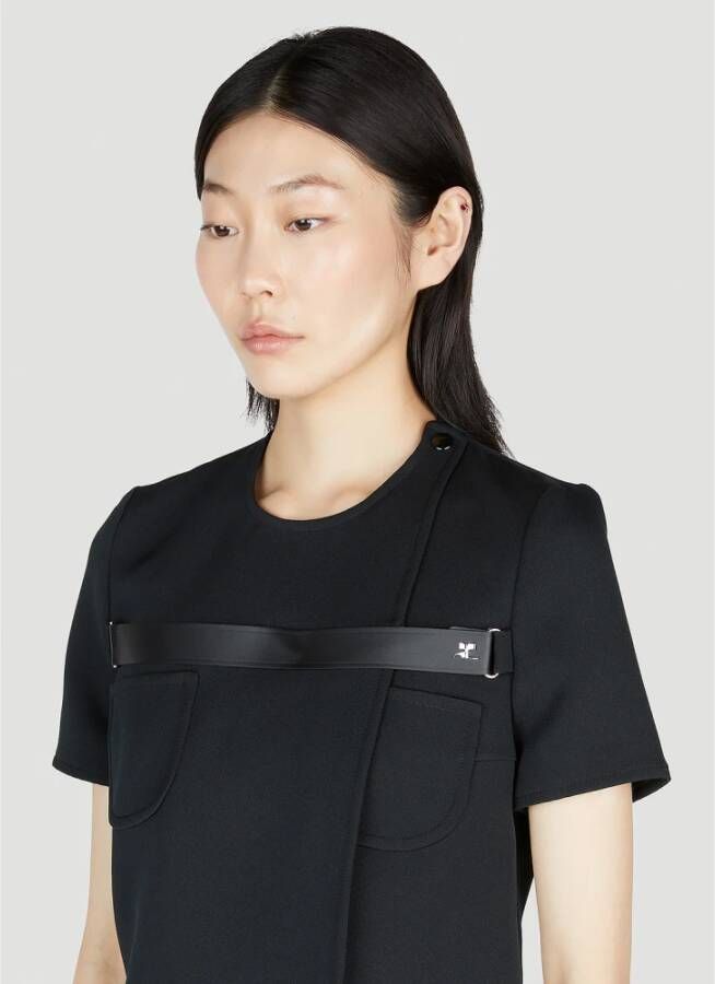 Courrèges Strap Racer Top Black Dames