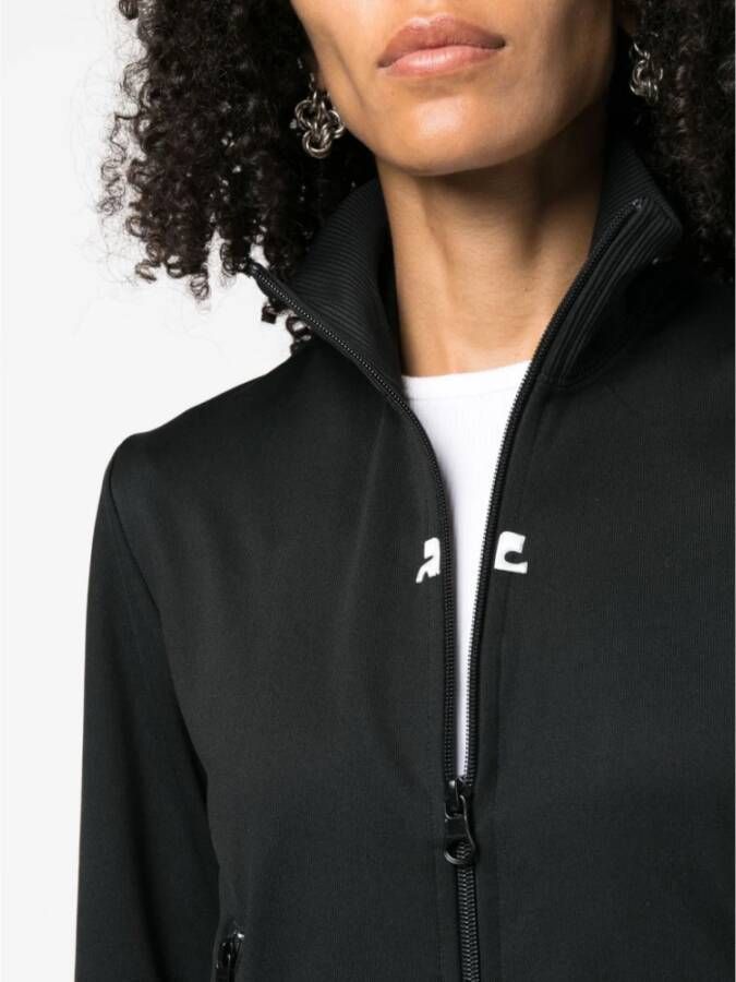 Courrèges Zwart Zip-Through Sweatshirt voor Dames Zwart Dames