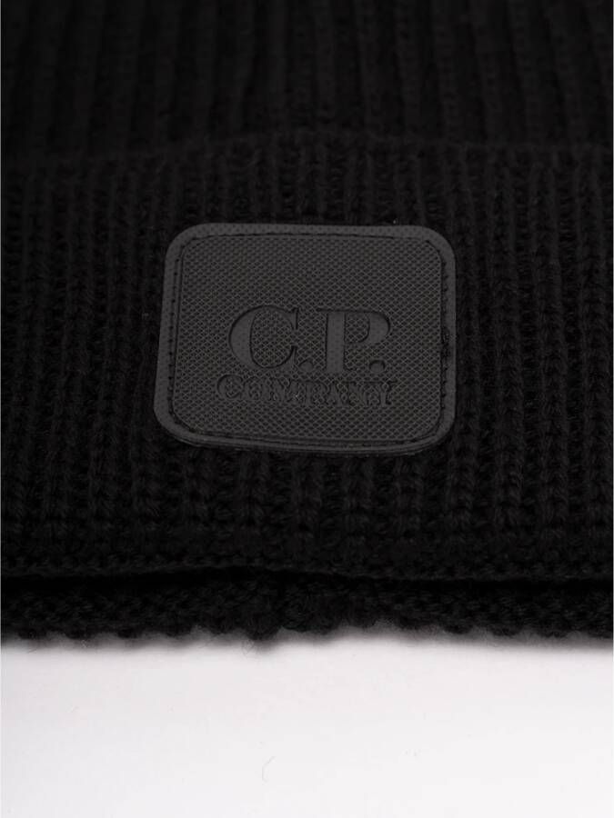 C.P. Company Metropolis Series Logo Beanie Zwart Heren