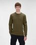 C.P. Company Diagonaal Gestructureerde Fleece Crew Neck Sweatshirt Green Heren - Thumbnail 1