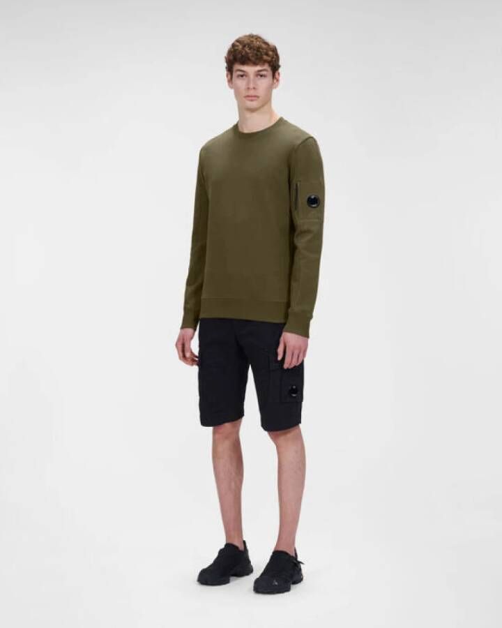C.P. Company Diagonaal Gestructureerde Fleece Crew Neck Sweatshirt Green Heren
