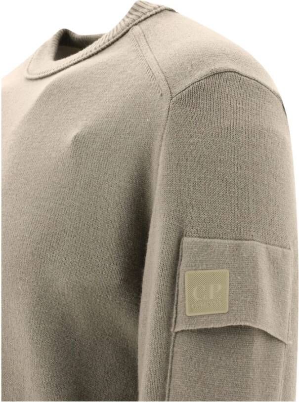 C.P. Company Fijngebreide trui met ronde hals uit de Metropolis-serie Gray Heren