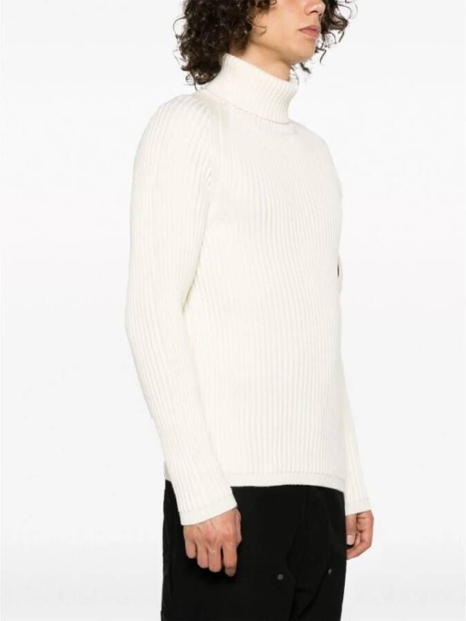 C.P. Company Geribbelde Gebreide Trui 46 White Heren