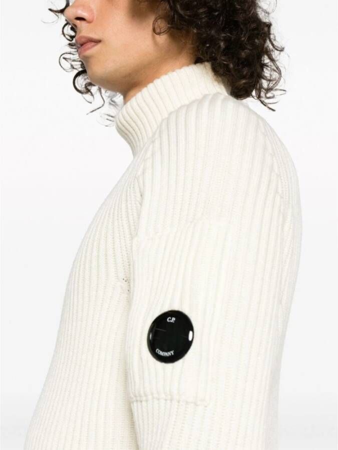 C.P. Company Geribbelde Gebreide Trui 46 White Heren