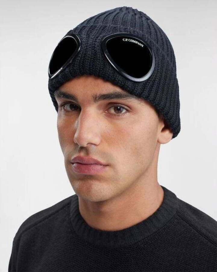 C.P. Company Goggle beanie Blauw Heren