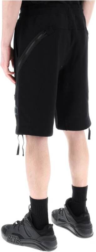 C.P. Company Jogger shorts met diagonale zakken en lens Black Heren
