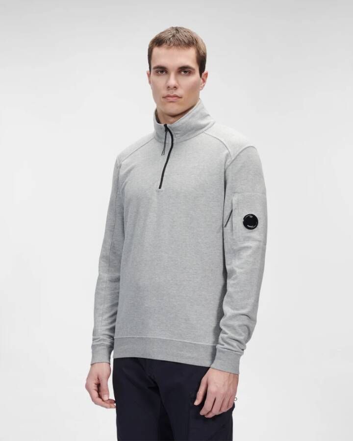 C.P. Company Licht Fleece Half Zip Sweatshirt Gray Heren