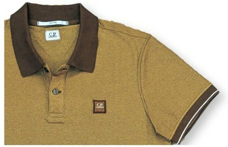 C.P. Company Stijlvolle Polo Shirt met Uniek Vigoré Effect Bruin Heren