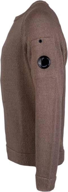 C.P. Company Lange mouwen katoenen trui met ronde hals en raglanmouw Regular fit Bruin Heren
