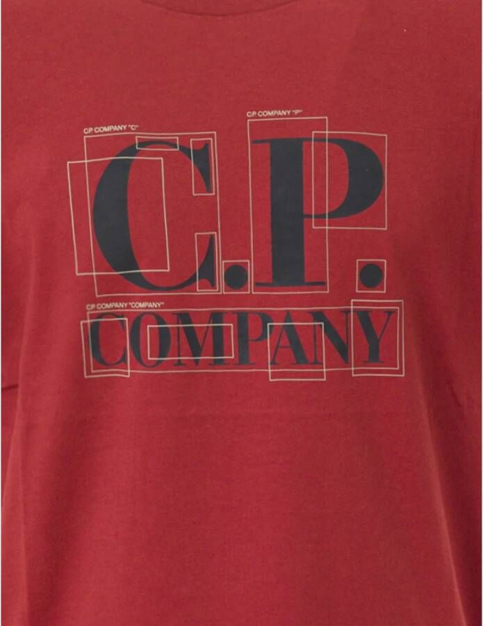 C.P. Company Grafisch Logo Crew Neck T-Shirt Rood Heren